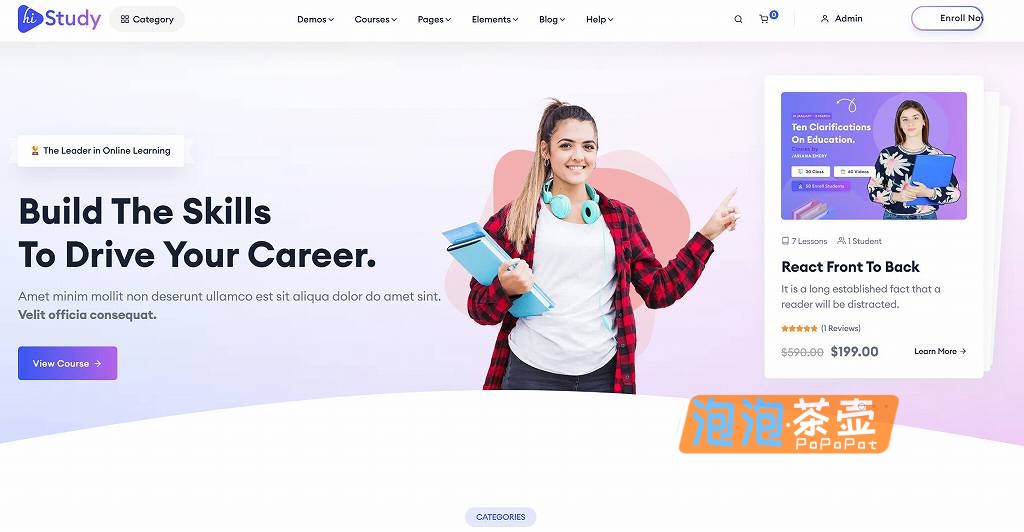WordPress主题_HiStudy(已激活)_WP在线教育、知识付费、在线课程管理网站主题