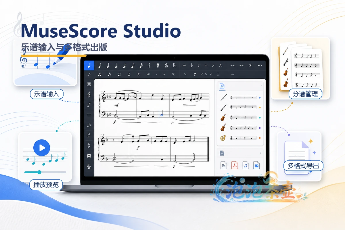 [音乐制谱] MuseScore Studio – 乐谱输入、分谱管理与多格式导出 | 多平台版