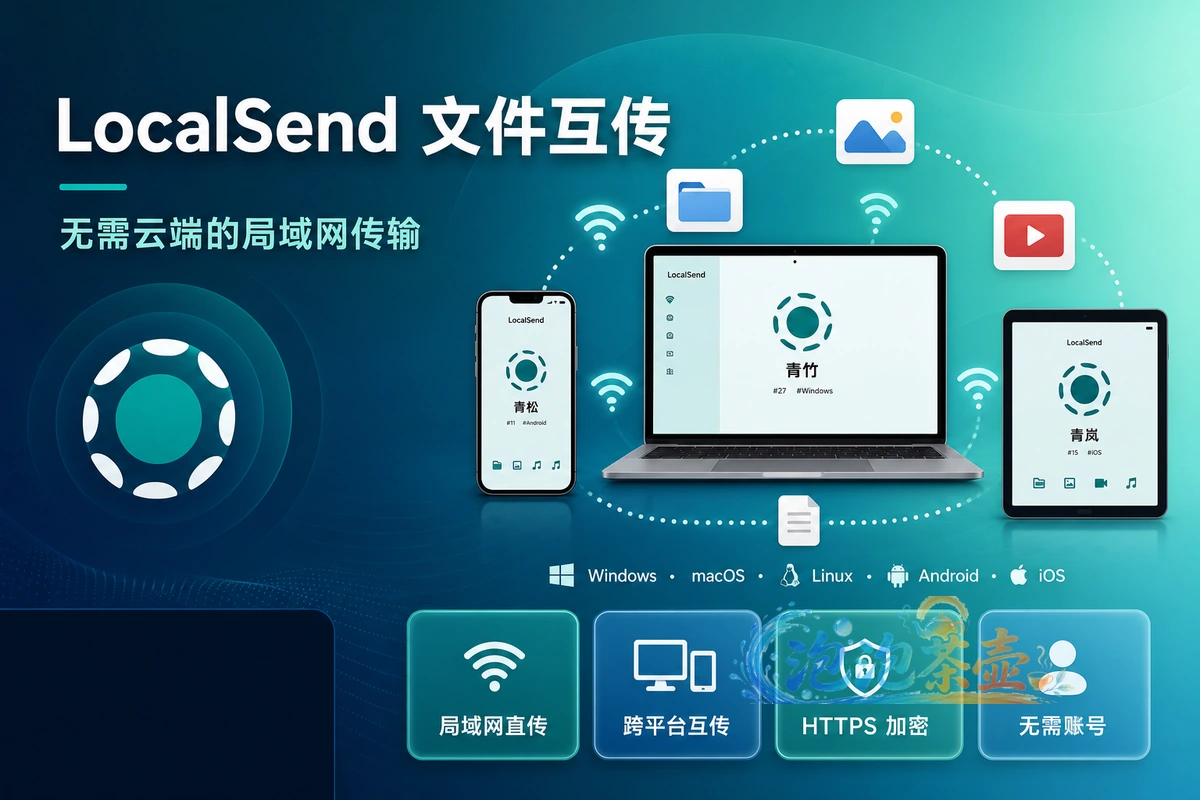 LocalSend 局域网跨平台文件互传功能示意