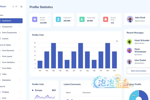 [管理后台模板] 多页面 Bootstrap 5 Admin 后台页面 | 58页与 SCSS 源码 – Mazer