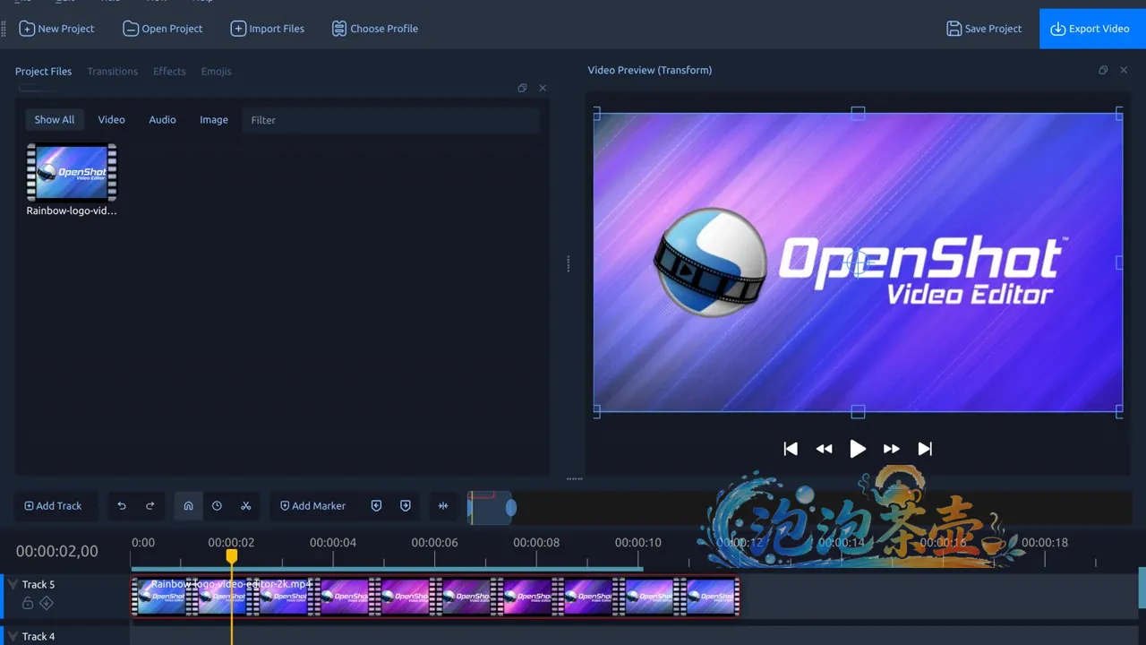 OpenShot 官方时间线、视频预览与多轨剪辑界面